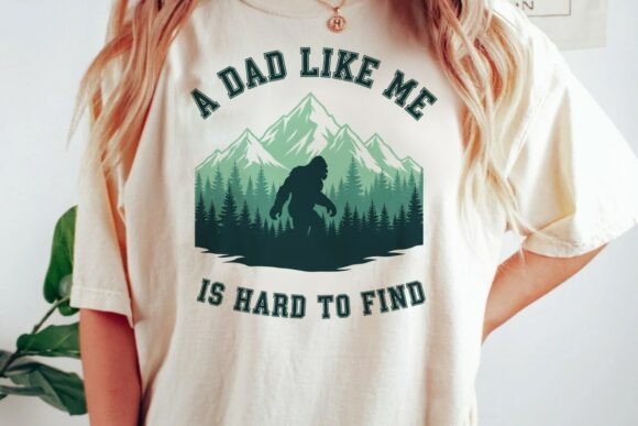 Bigfoot Dad Mountains Graphic Png: A Rugged Design Asset