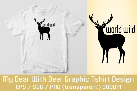 Deer Silhouette Graphic T-Shirt Design for Creators