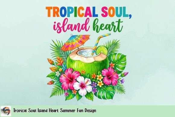Tropical Soul Island Heart Summer Graphic: A Vibe for Your Brand