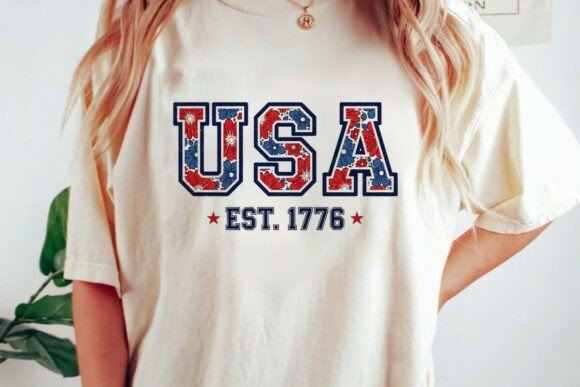 USA Floral Est 1776 Graphic Design: A Bold Design Asset